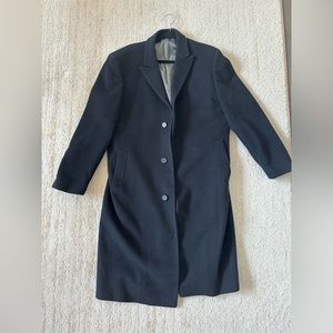 Calvin Klein Men’s Black Wool/Cashmere Overcoat 40R